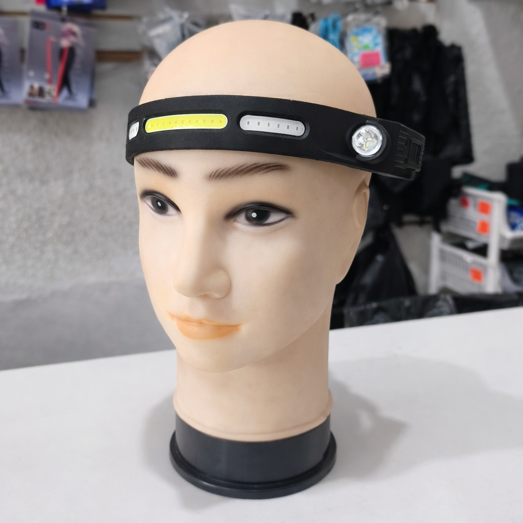 Linterna Frontal LED Con Sensor De Movimiento – Banda Recargable Con Tira Amplia Y Luz Roja Para Trabajo