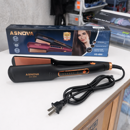Plancha Para Cabello Asnova AS890 Placas De Titanio Hasta 220°C – Para Alisado En Casa Y Cabello Difícil