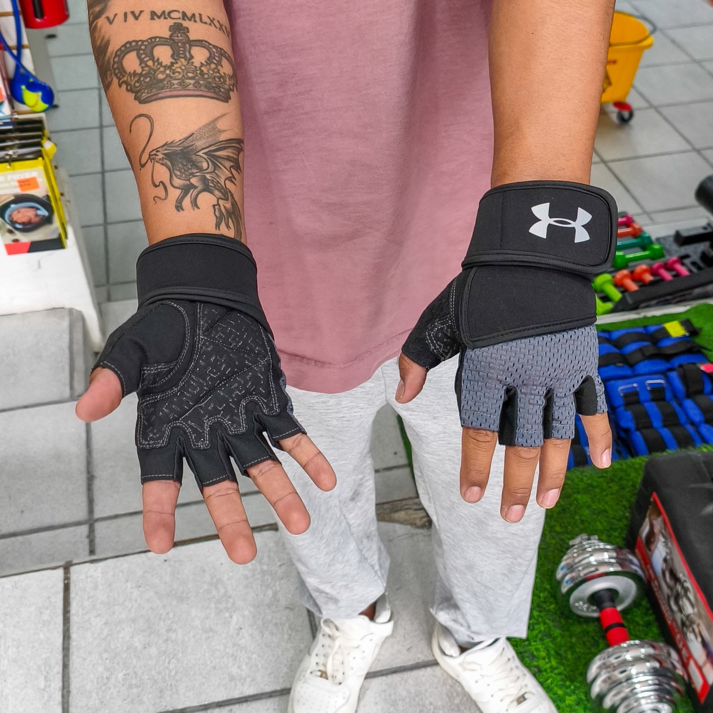 Guantes De Entrenamiento Under Con Muñequera – Guantes Para Gimnasio, Pesas, Crossfit Y Fitness