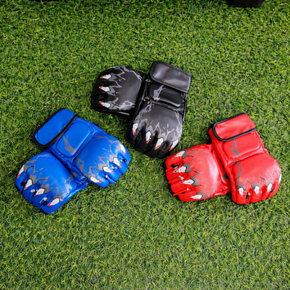 Guantes De MMA Con Diseño De Garras Y Velcro Ajustable – Cuero Sintético Para Iniciación En Artes Marciales Mixtas