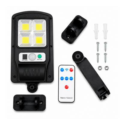 Lámpara Reflector Solar LED COB Inalámbrico Con Sensor Y Control Remoto – Luz De Seguridad Para Pared O Techo