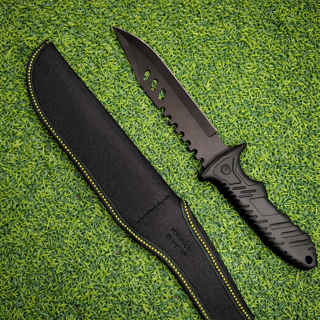 Cuchillo Navaja Militar Táctico Multifuncional Con Estuche – Hoja De Acero Inoxidable Y Funda De Nylon Para Supervivencia