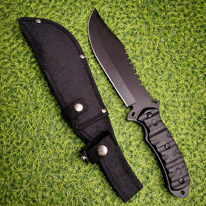 Cuchillo Navaja Táctico Militar Multifuncional Con Estuche – Hoja De Acero Inoxidable Y Funda De Nylon Con Broche