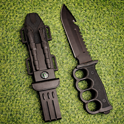 Cuchillo Navaja Manopla Táctico Multifuncional Con Estuche – Herramienta Resistente Para Actividades Al Aire Libre Y Supervivencia