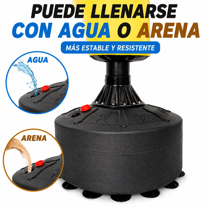 Saco de Box con Pedestal 170cm — Base Rellenable con 16 Ventosas de Succión | Sin Instalación
