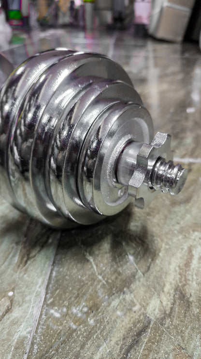 Set De Mancuernas Cromadas Regulables 30kg Con Conector Y Maletín – Entrenamiento De Fuerza Multifuncional