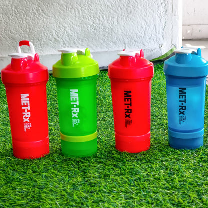Shaker Pastillero Deportivo 500ml – Vaso Mezclador Con Compartimentos Para Polvo Y Cápsulas