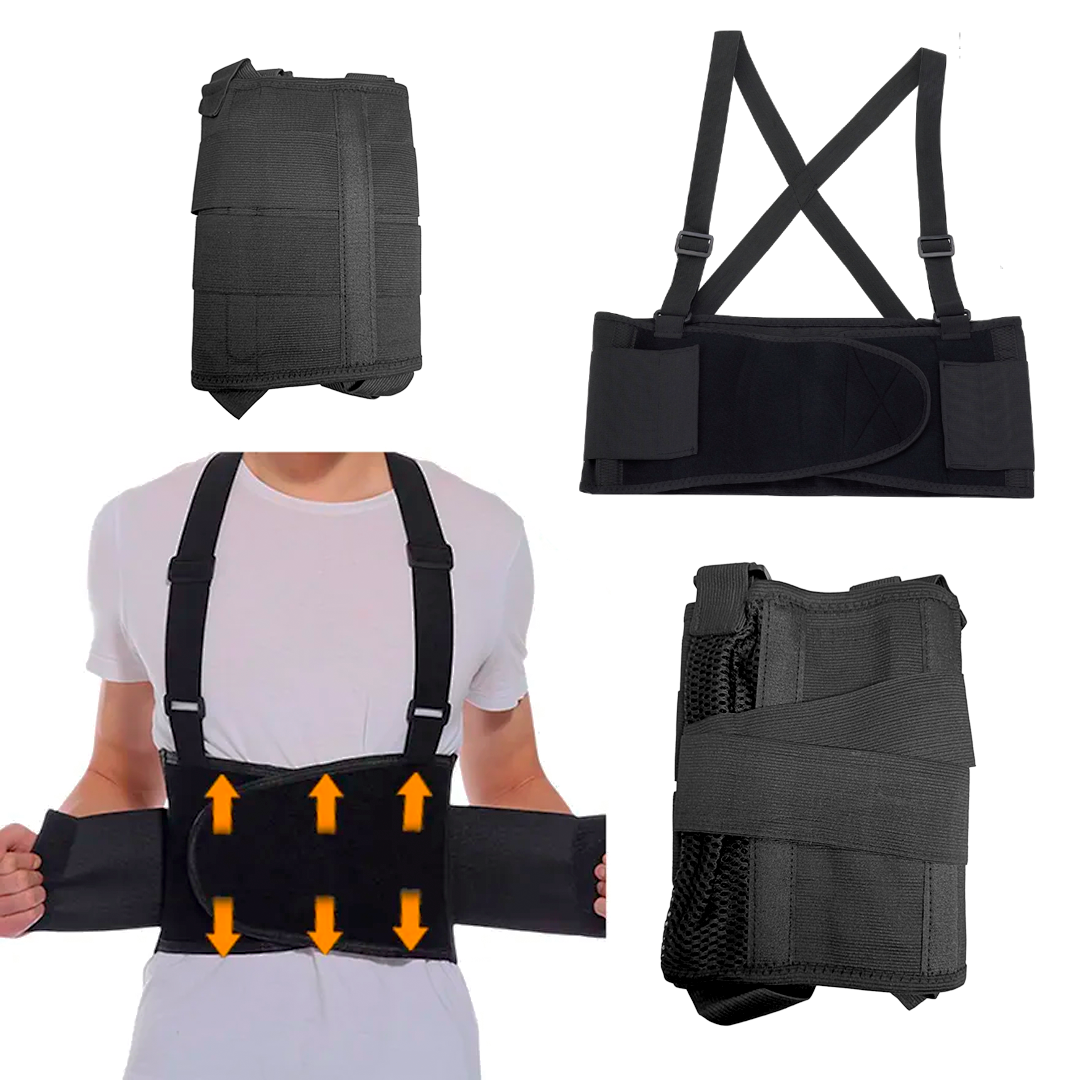 Soporte De Espalda Protector Lumbar – Faja Ergonómica Con Tirantes Ajustables