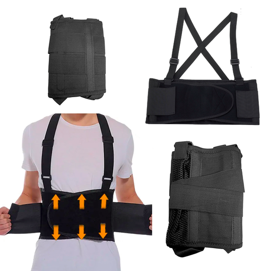Soporte De Espalda Protector Lumbar – Faja Ergonómica Con Tirantes Ajustables