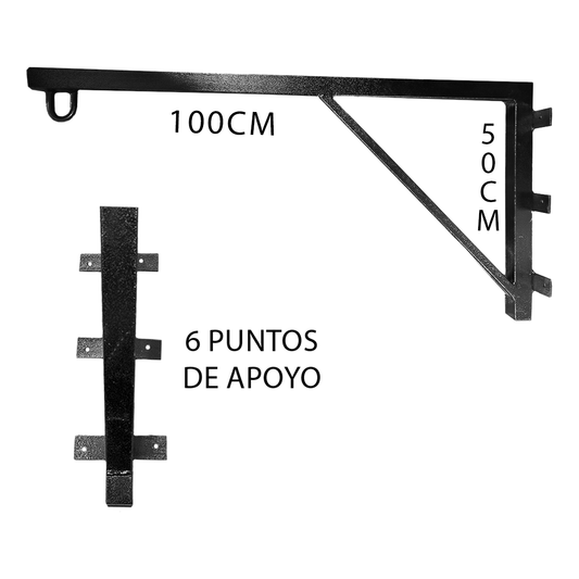 Soporte De Pared Para Saco De Boxeo Reforzado – Estructura Metálica De 100cm Con 6 Puntos De Fijación