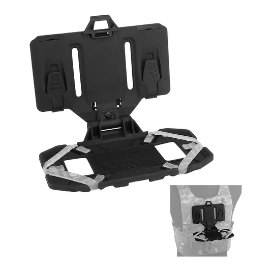 Soporte Plegable Táctico Para Celular 17 Cm – Compatible Con Sistema MOLLE, Panel De Velcro Y Ángulo Ajustable