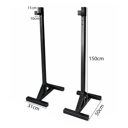 Soporte De Barra Para Sentadillas Ajustable – Par De Soportes Metálicos Para Gimnasio