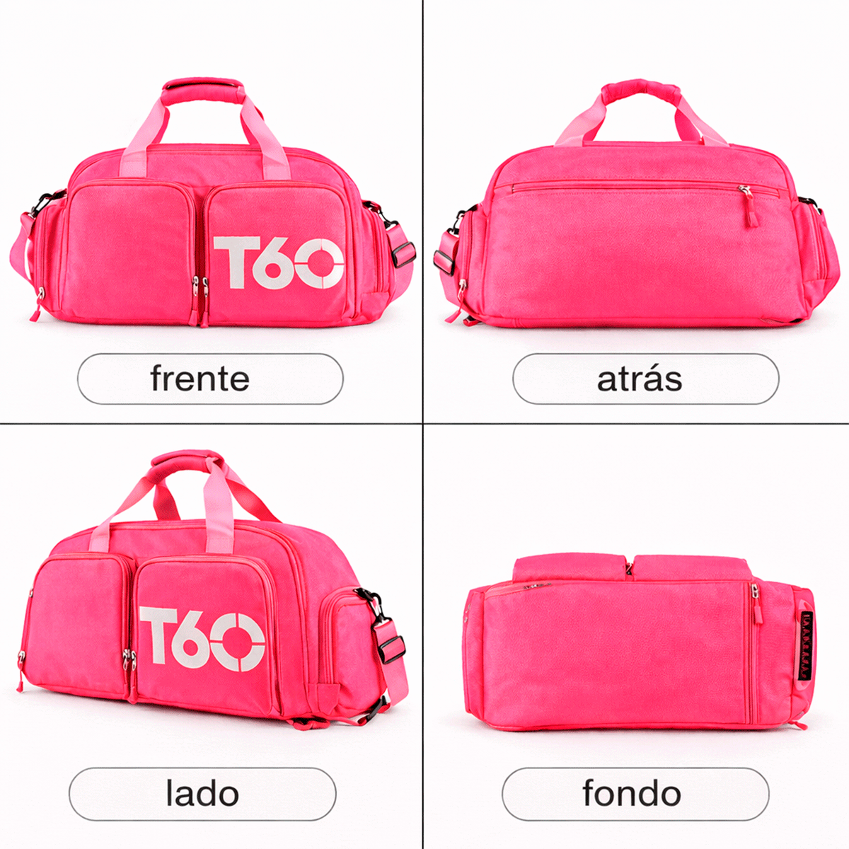 Bolso T60 Deportivo 3 En 1 Con Compartimento Para Zapatos – Mochila Y Bandolera Para Gimnasio Y Viajes