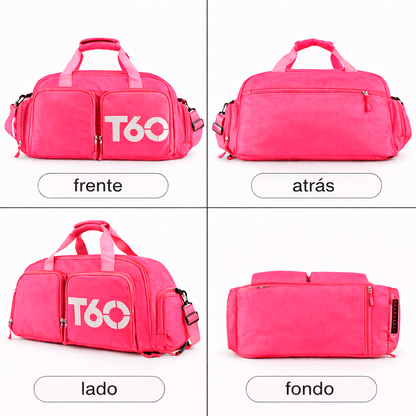 Bolso T60 Deportivo 3 En 1 Con Compartimento Para Zapatos – Mochila Y Bandolera Para Gimnasio Y Viajes