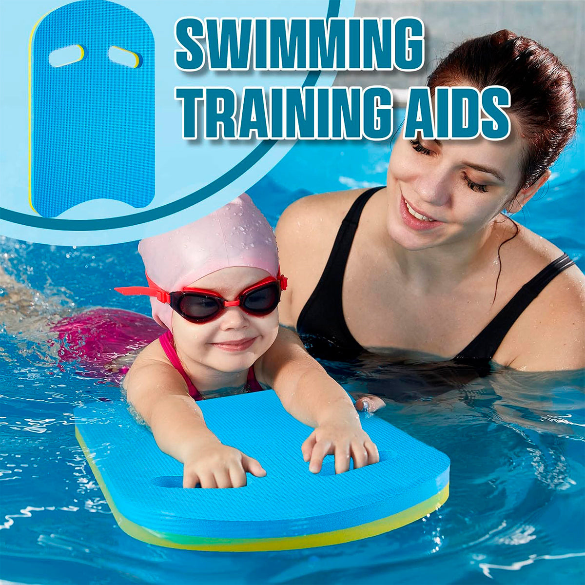 Tabla De Natación En Espuma EVA Con Asas – Flotador De Entrenamiento Para Niños Y Adultos