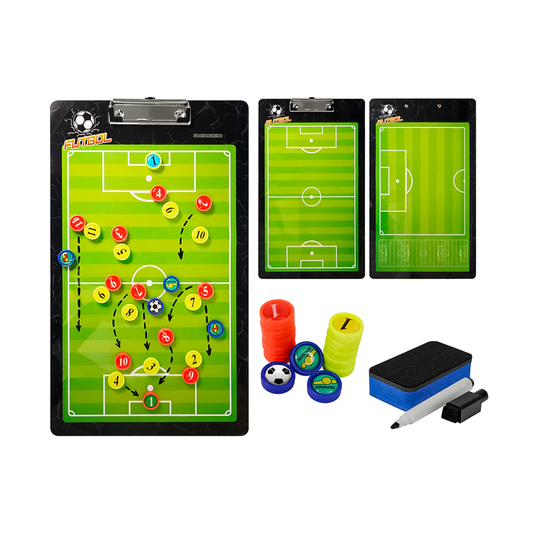 Tabla Tablero De Estrategia De Fútbol Magnético – Tipo Portapapeles Con Fichas, Marcador Y Borrador