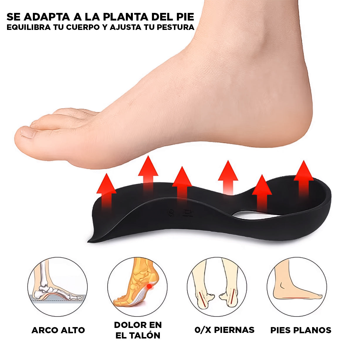 Talonera Plantillas Ortopédicas Huecas Para Pies Planos Varios Zapatos