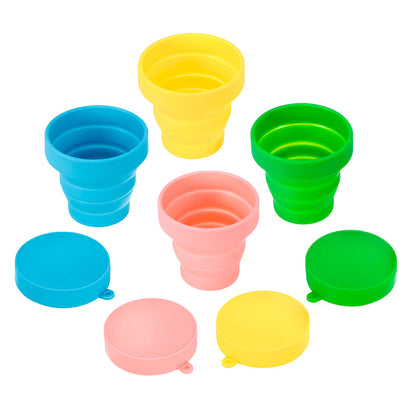 Taza Vaso De Agua Retráctil Tapa De Silicona Camping