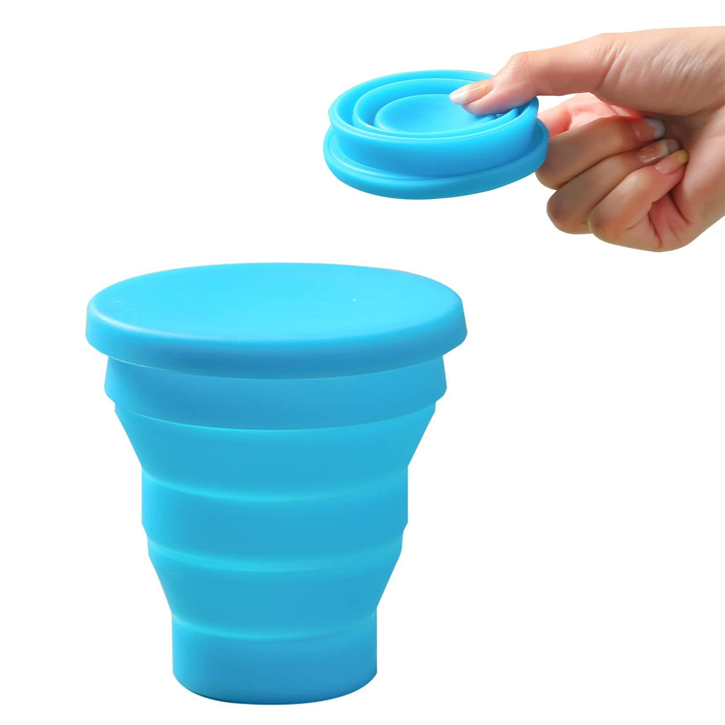 Taza Vaso De Agua Retráctil Tapa De Silicona Camping