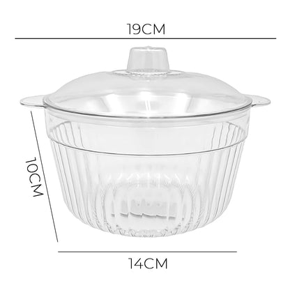 Tazón Bowl Envase Recipiente De Alimento Plástico Cocina Refrigerador Con Tapa