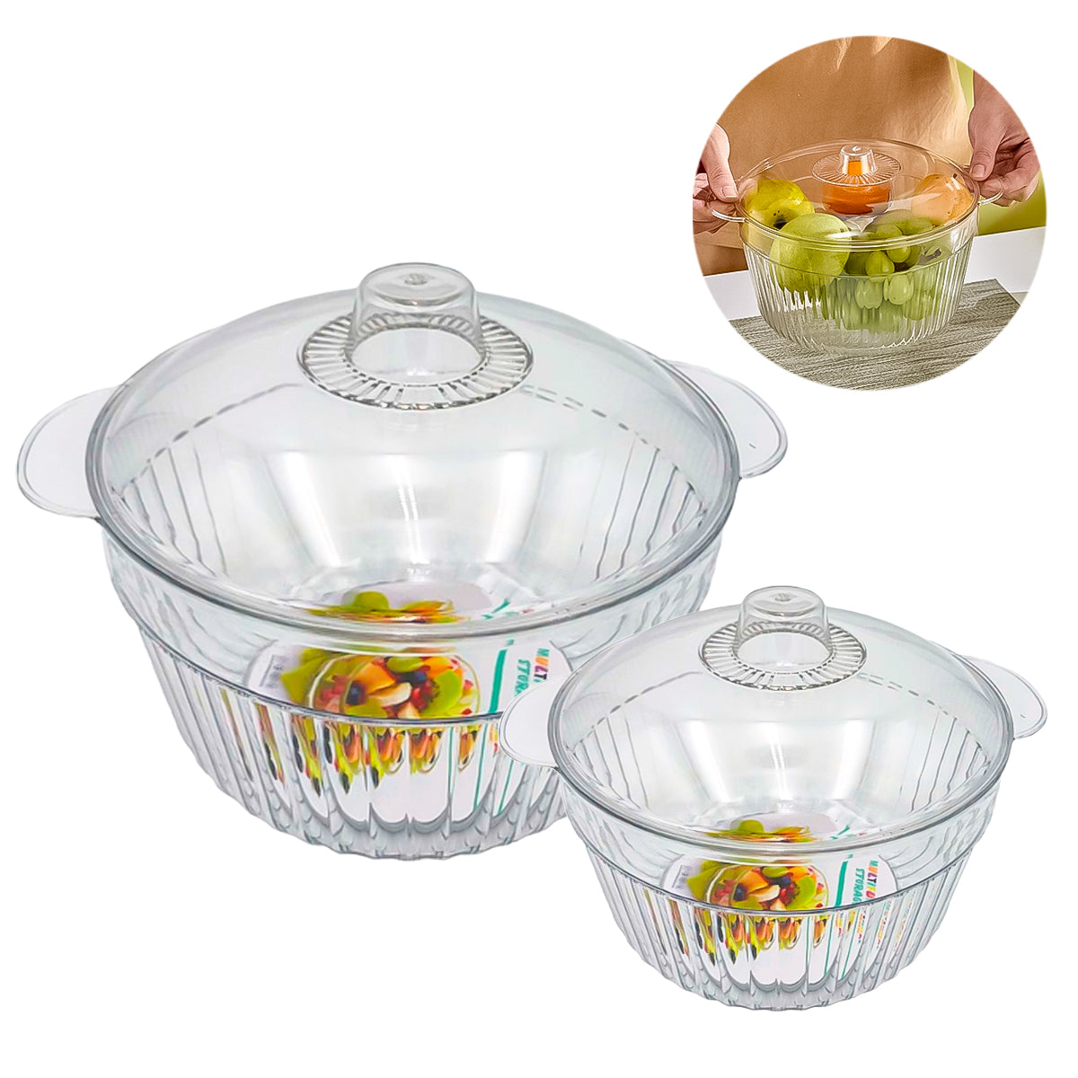 Tazón Bowl Envase Recipiente De Alimento Plástico Cocina Refrigerador Con Tapa