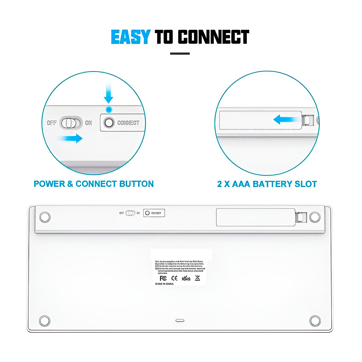 Teclado Portátil Inalámbrico Ultrafino Bluetooth Pc Laptop Celular