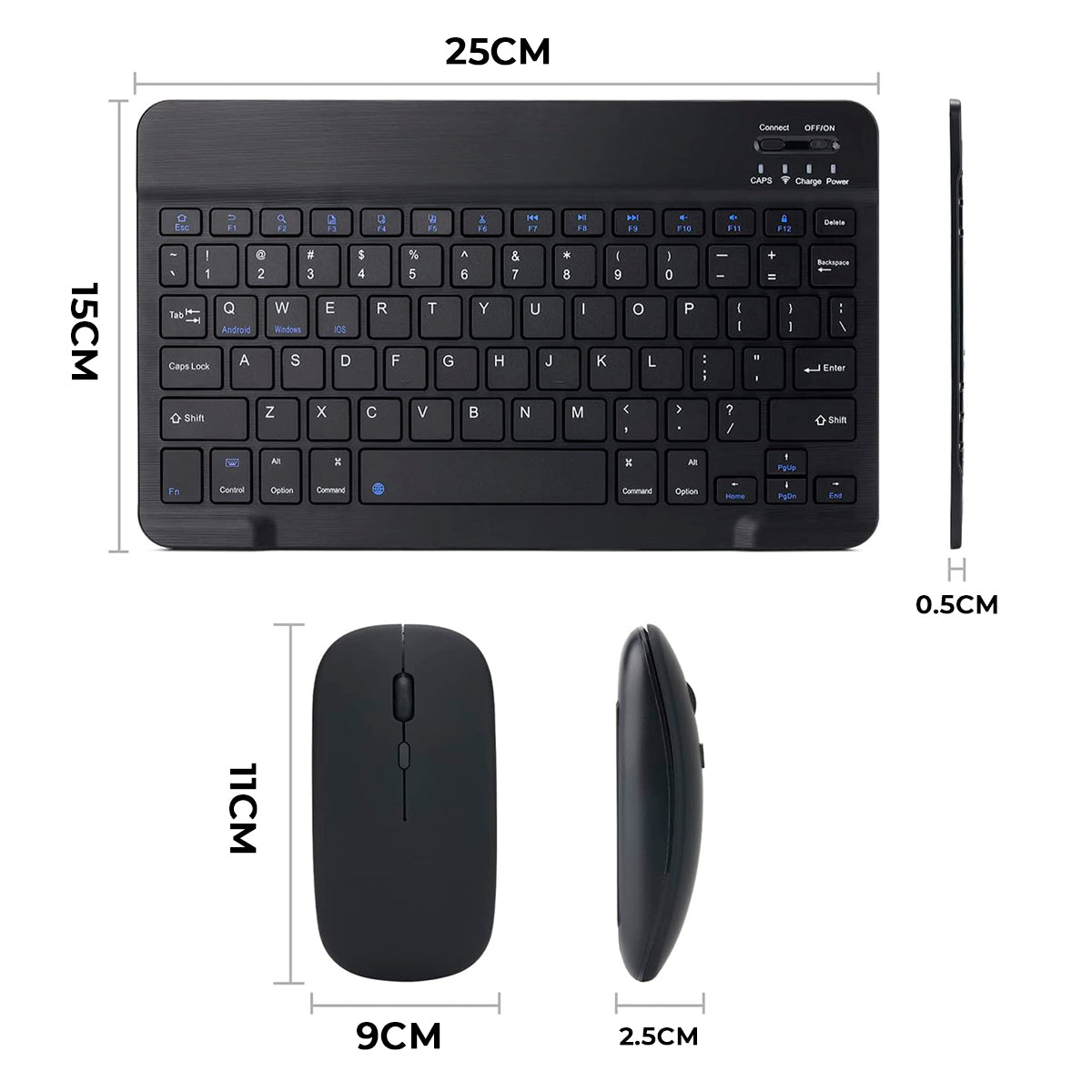 Teclado + Mouse Portátil Inalámbrico Recargable Bluetooth Pc Laptop Celular