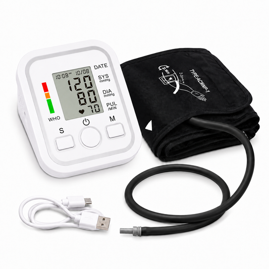 Tensiómetro Digital de Brazo Con Pantalla LCD Voz en Español y Cable USB