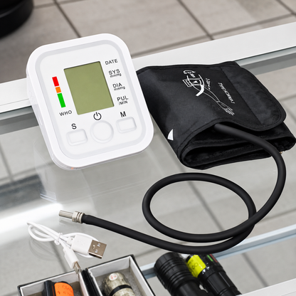Tensiómetro Digital de Brazo Con Pantalla LCD Voz en Español y Cable USB