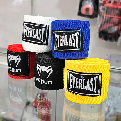Vendas De Boxeo De Algodón 5 Metros Con Velcro – Protección De Manos Para Box, Kickboxing Y Muay Thai