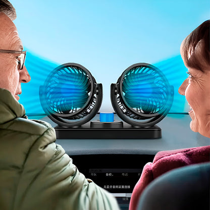 Ventilador Doble De Coche 360° Eléctrico De Tablero Bajo Ruido