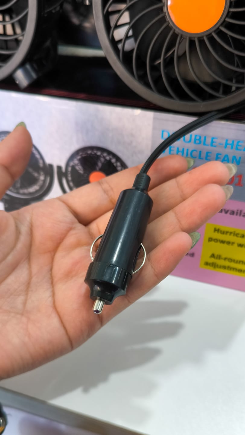 Ventilador Doble Para Coche 360° Eléctrico De Tablero – Bajo Ruido Y Giro Ajustable