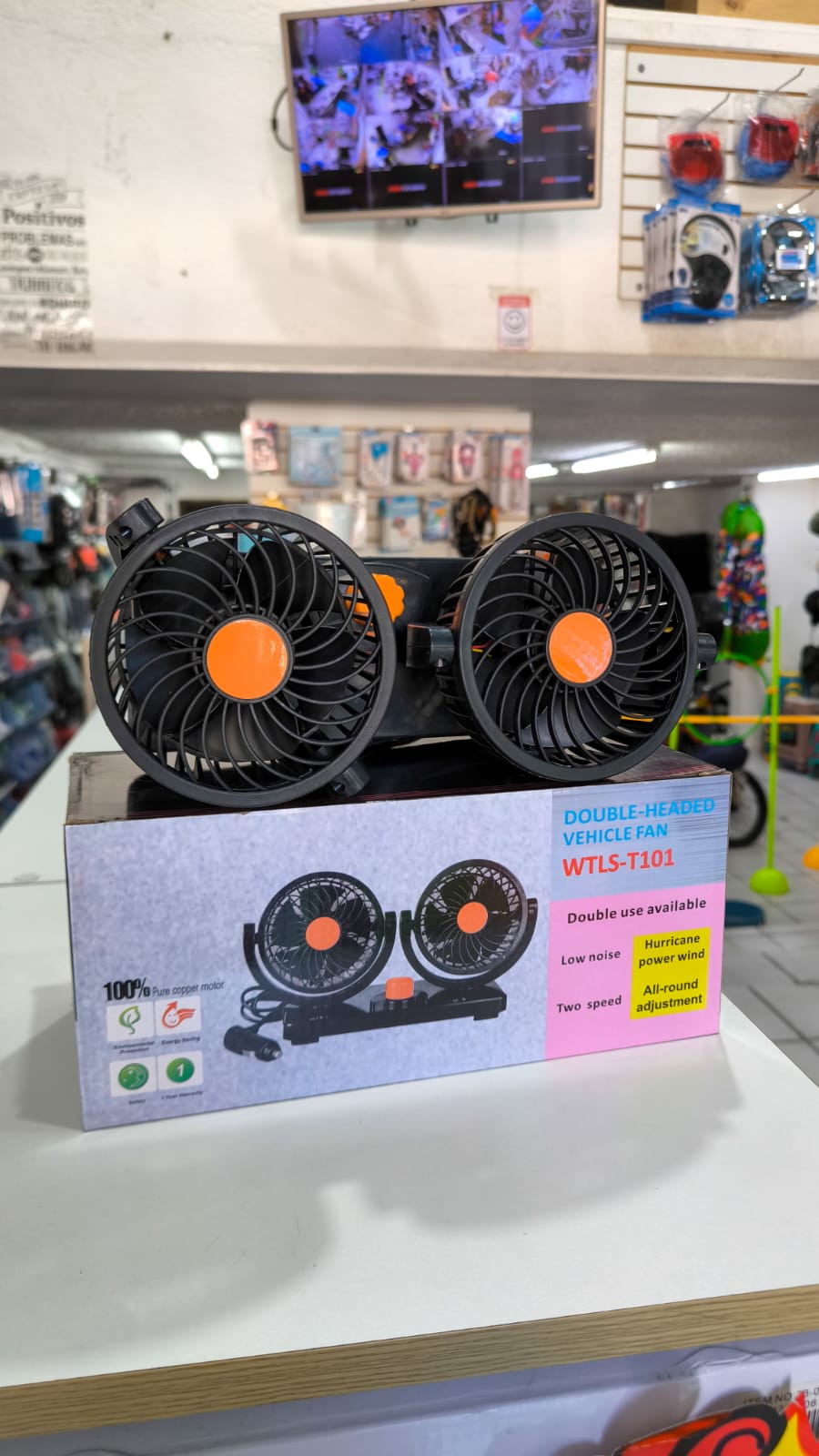 Ventilador Doble Para Coche 360° Eléctrico De Tablero – Bajo Ruido Y Giro Ajustable