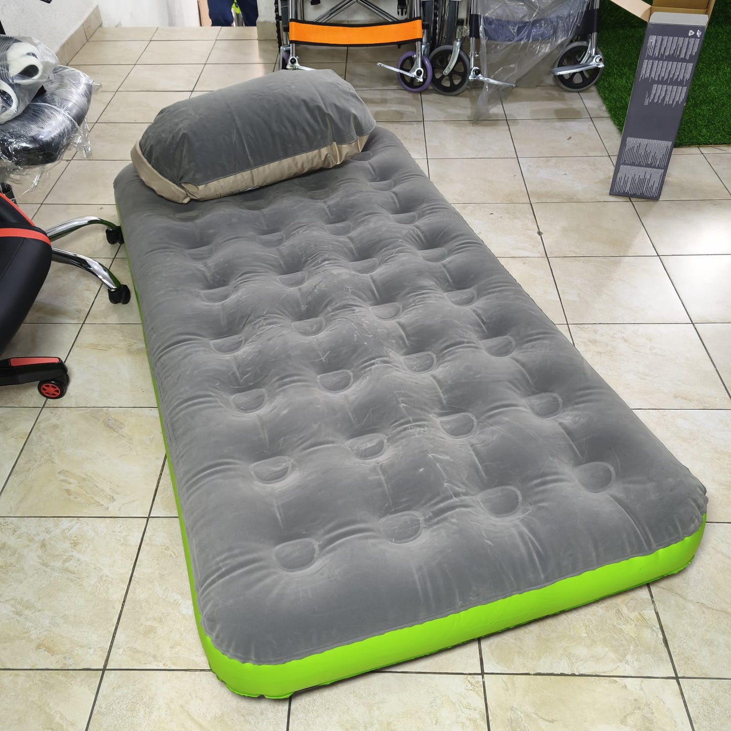 Colchón Inflable Bestway 67619 1 Plaza Roll & Relax con Inflador Almohada