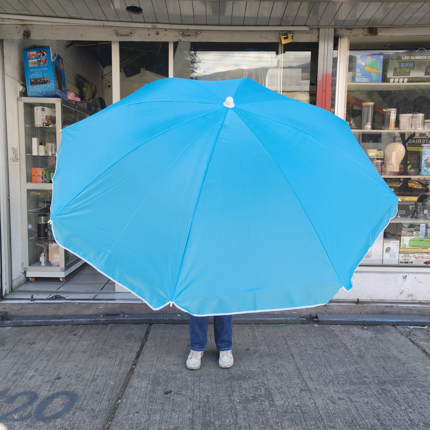 Sombrilla De Playa 200cm Con Protección UV UPF50+ – Portátil Con Estaca Para Arena Y Césped