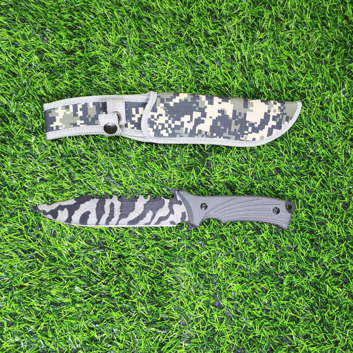 Cuchillo Navaja Táctico Militar Camuflado Pixelado – Hoja Multifuncional Con Funda De Nylon Para Exteriores