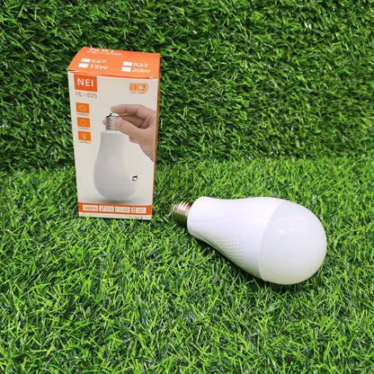 Foco LED Recargable De 20W Con Pilas Reemplazables – Bombillo De Emergencia Rosca E27 Para Cortes De Luz