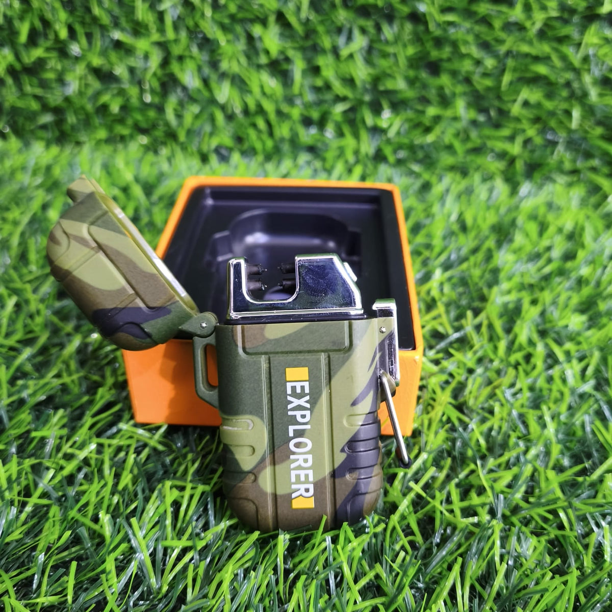 Fosforera Táctica Explorer Plasma Recargable – Encendedor A Prueba De Viento Con Carga USB Para Camping Y Supervivencia