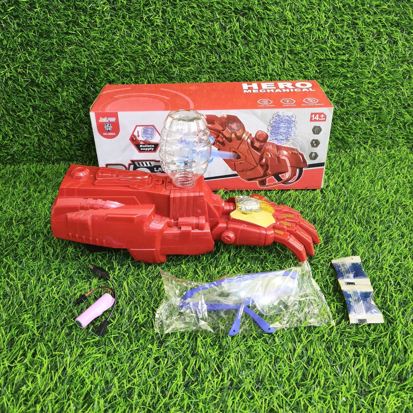 Guante Robótico Iron Man Con Pistola De Hidrogel Automática – Juguete Eléctrico Con Disparo De Bolas Para Niños