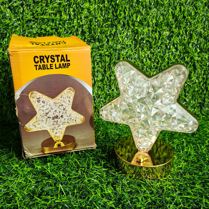 Lámpara Decorativa De Mesa En Forma De Estrella – Cristal Led Recargable Con Regulador De Intensidad Y Luz Cálida O Blanca