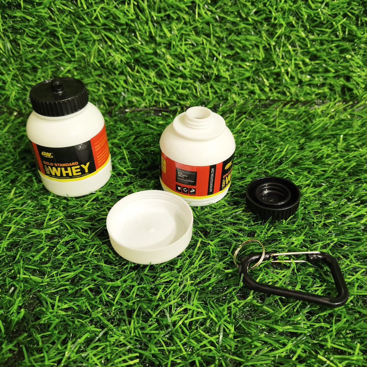 Mini Contenedor Portátil Para Suplementos En Polvo – Bote Llavero Con Mosquetón Para Proteína Y Cápsulas