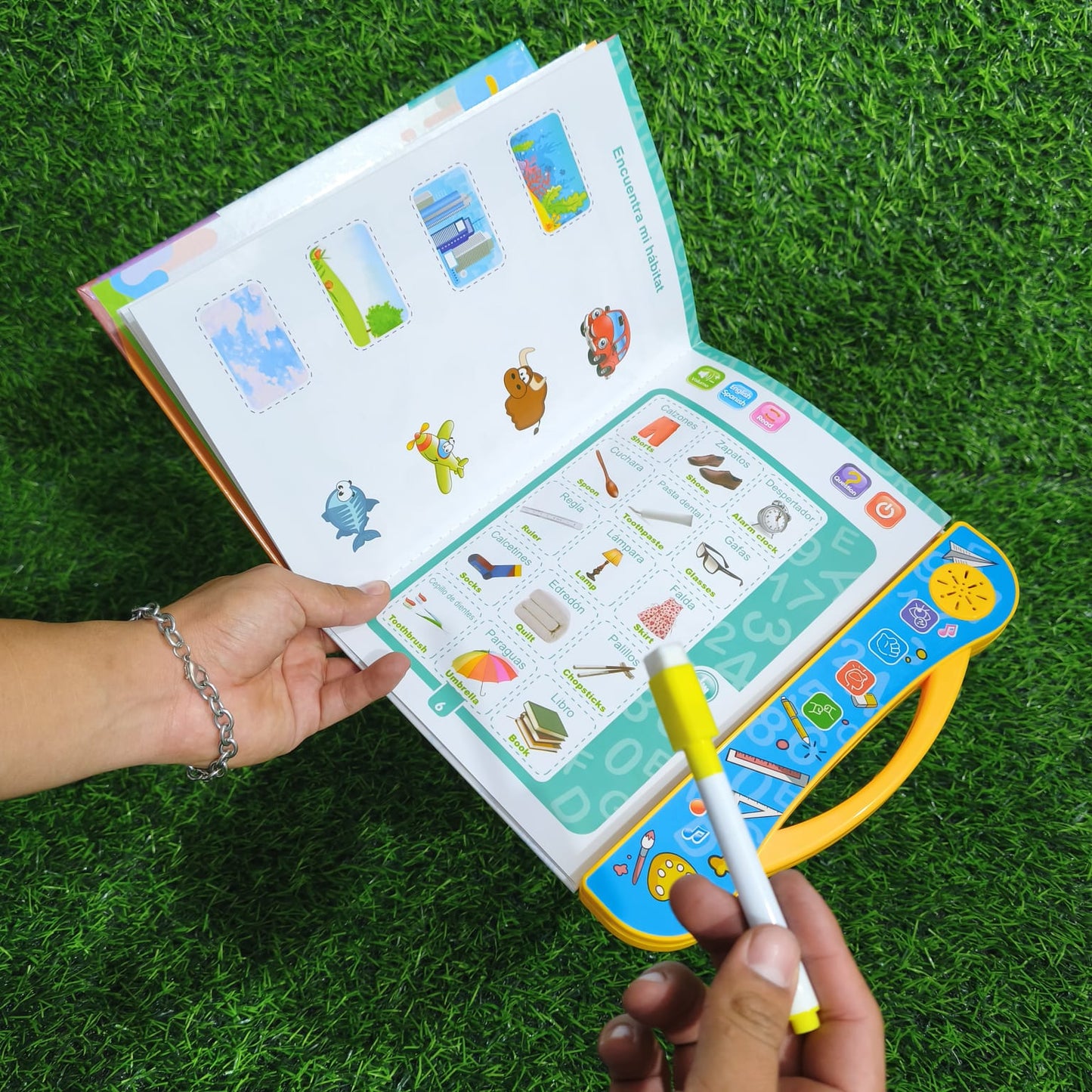 Libro Electrónico Interactivo Bilingüe Español E Inglés – Con Sonidos Y Lápiz Para Aprendizaje Infantil