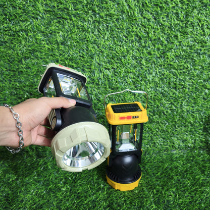Linterna Farol LED Solar Recargable Con Cabezal Giratorio – 5 Modos De Luz Para Camping Y Emergencias