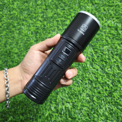 Linterna LED Tubular Recargable Con Zoom Y Display Digital – Power Bank Y 3 Colores De Luz Lateral