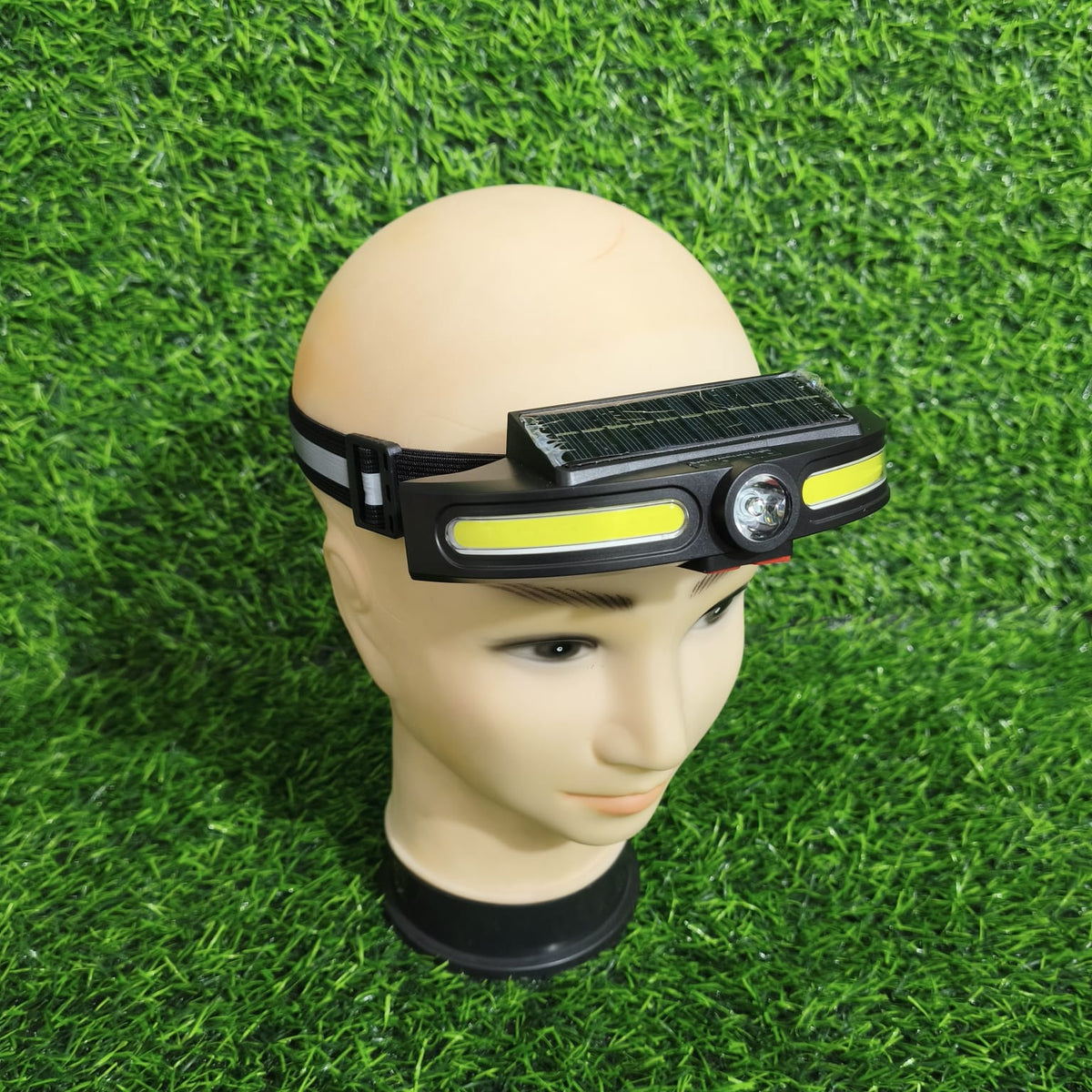 Linterna Frontal LED Solar Recargable Con Tiras COB – 4 Modos De Luz Y Carga Tipo C Para Camping Y Trabajo