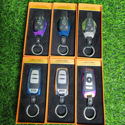 Llavero Encendedor Recargable Tipo Control Automotriz – Diseño Metálico Con Correa (Varios Modelos Automotrices)