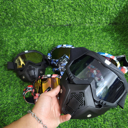Máscara Táctica 2 En 1 Con Gafas Desmontables – Protección Para Motocross Airsoft Y Ciclismo Outdoor