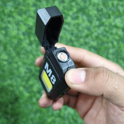 Mini Linterna LED COB Y Encendedor Eléctrico Recargable – Sin Llama Resistente Al Viento Para Llavero