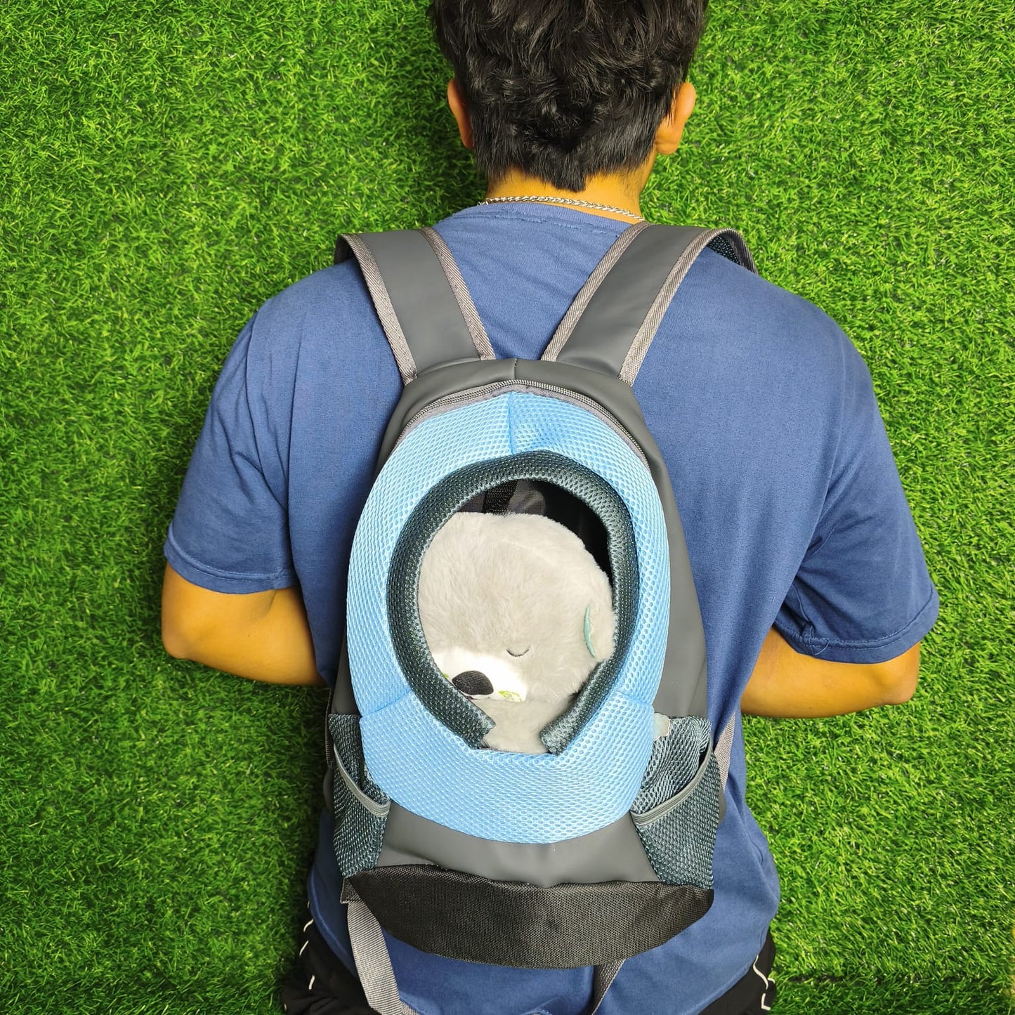 Mochila Transportadora Para Perros Y Gatos – Frontal Transpirable De Malla Con Arnés De Seguridad