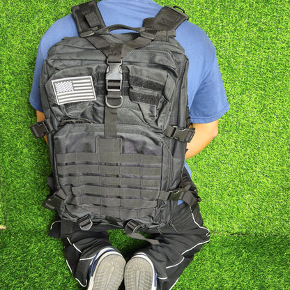 Mochila Táctica 45L Con Parche De Bandera – Sistema MOLLE Y 9 Compartimentos Para Camping Y Outdoor